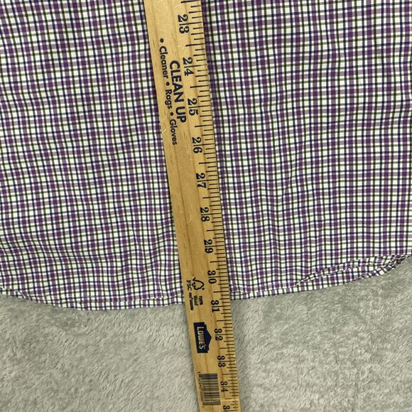 Ralph Lauren Shirt Size 17 Mens Purple Check Button Down Custom Fit - Picture 5 of 9